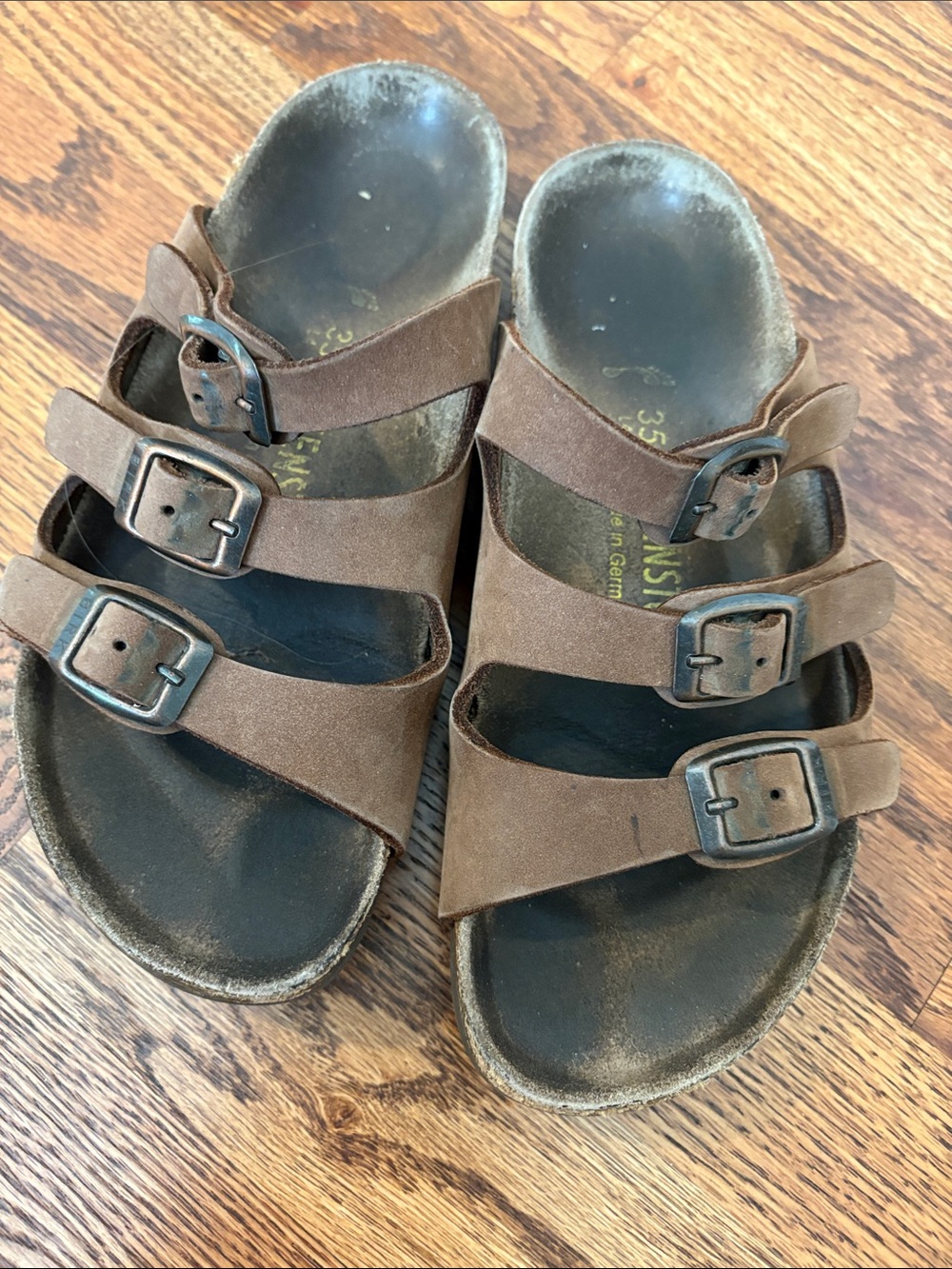 Birkenstock Florida Brown Triple-Strap Suede Sandals